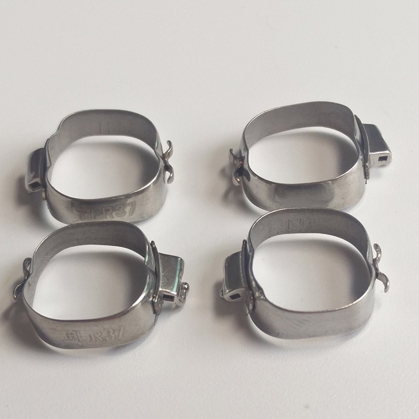dental sandblasted molar bands with Lingual Cleat