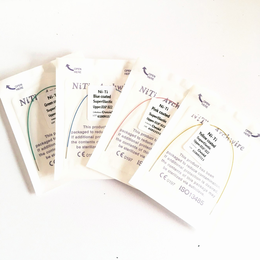Tooth color Coated dental orthodontic niti arch wire kit instruments